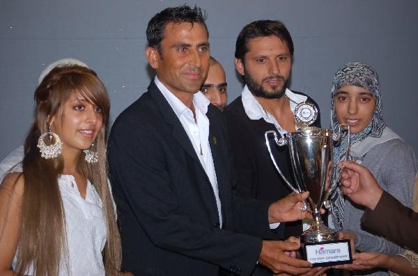 Pakistan Captain Yunus Khan and all-rounder Shahid Afridi led a series of Islamic Relief Charity events across the UK. Pictures are from the Manchester dinner held at Old Trafford Football Ground on August 19 2009.
