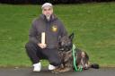 Dog trainer Mudge Ali,  who won a Yorkshire Prestige Award, with his dog Max.