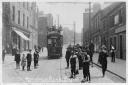 Tramcar No 24 in Rochdale Road, Bacup, with the New Inn on the extreme right, in 1905. Clogs and flat caps are in abundance.