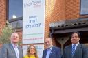 MioCare managing director Karl Dean, Clare Taylor from Action Oldham, Cllr Fida Hussain (MioCare Group Chair), Cllr Zahid Chauhan (Cabinet Member for Health and Social Care).