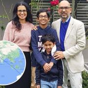 Mohammad Chowdhury travelled from south east London to Melbourne - crossing borders on the way (photo: Mr Chowdhury and his wife and two children)