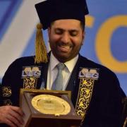 Lord Wajid Khan receiving his Honorary Doctorate from the University of Gujrat