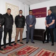 Representatives from Bradford City and Regal Foods inside the new multi-faith prayer room which has been officially opened at Valley Parade