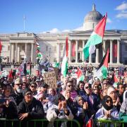 Crowds gathered in Trafalgar Square (Victoria Jones/PA)