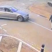 The incident was caught on the CCTV of a nearby shop.