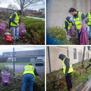 Volunteers from a Hindu Temple have been cleaning up their local neighbourhood.