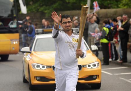 Olympic torch in Burnley