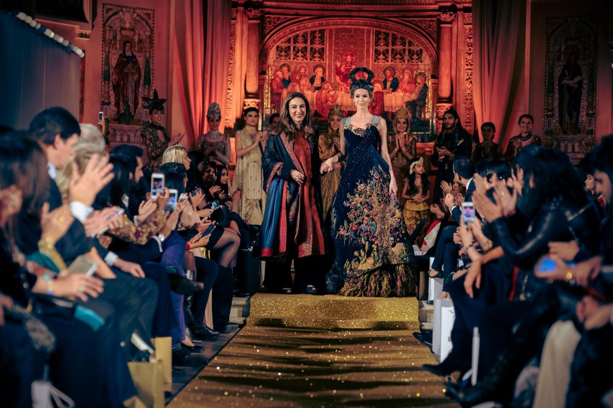Mustang Productions celebrated 70 years of Pakistan’s style evolution on Monday 6 February with the inaugural Fashion Parade Bride & Luxury Prêt,powered by Studio by TCS, at London’s historic former church,One Marylebone. (Fashion Images courtesy Raf