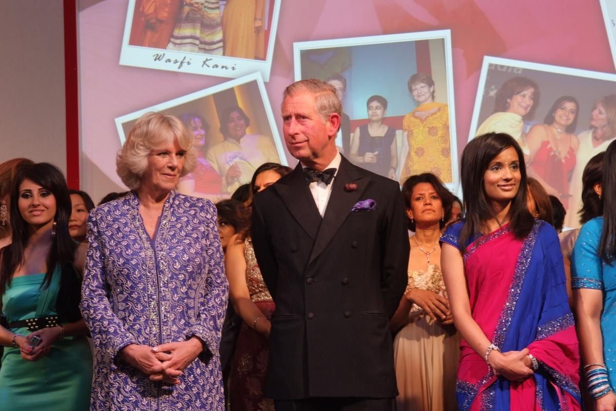 The Prince of Wales and Lady Camilla on stage