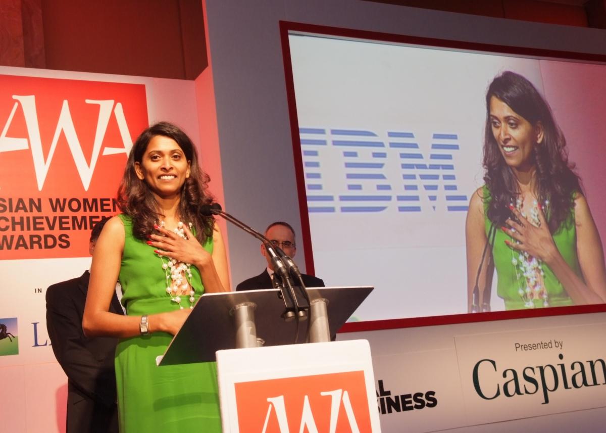 Veera Johnson wins thje Business woman of the year at the Asian Women of Achievement Awards