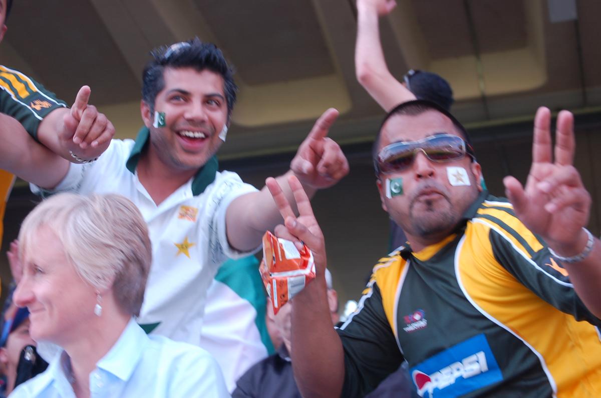 Pakistani Fans celebrate outside Lords Cricket Ground