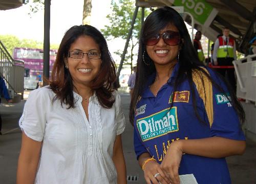 Despite the result these two fans were the happiest Sri Lankan supporters we could find!
