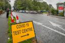 A mobile testing centre at Witton Park High School in Blackburn and Darwen, as the town is facing a 