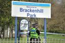 The entrance to nearby Brackenhill Park was cordoned off following the incident
