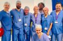 Dr Saaliha Vali of Blackburn (pictured second from right) assisted in the surgical procedure which was described as a ‘medical milestone’