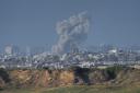 Smoke rises following an Israeli bombardment in the Gaza Strip, as seen from southern Israel (Ariel Schalit/ AP)