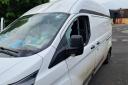 A man has been arrested after a van was damaged in the Bradford district