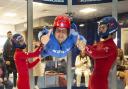 Umar Hanif gives the thumps up at the IFly Centre