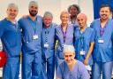 Dr Saaliha Vali of Blackburn (pictured second from right) assisted in the surgical procedure which was described as a ‘medical milestone’