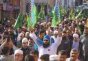 The annual march to celebrate the birth of the Prophet Muhammad (PBUH) in makes it way along Randal Street in Blackburn on Sunday October 8 2023
