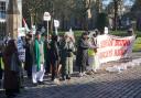 Protesters held a demonstration in Blackburn town centre to call for a ceasefire in Gaza.