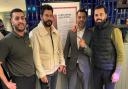Burak Ozcivit (second from left) was welcomed to the MyLahore Restaurant in Blackburn as part of his recent visit