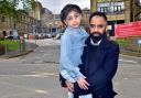 Sultan Hussain with his dad Nasar outside Bradford Royal Infirmary