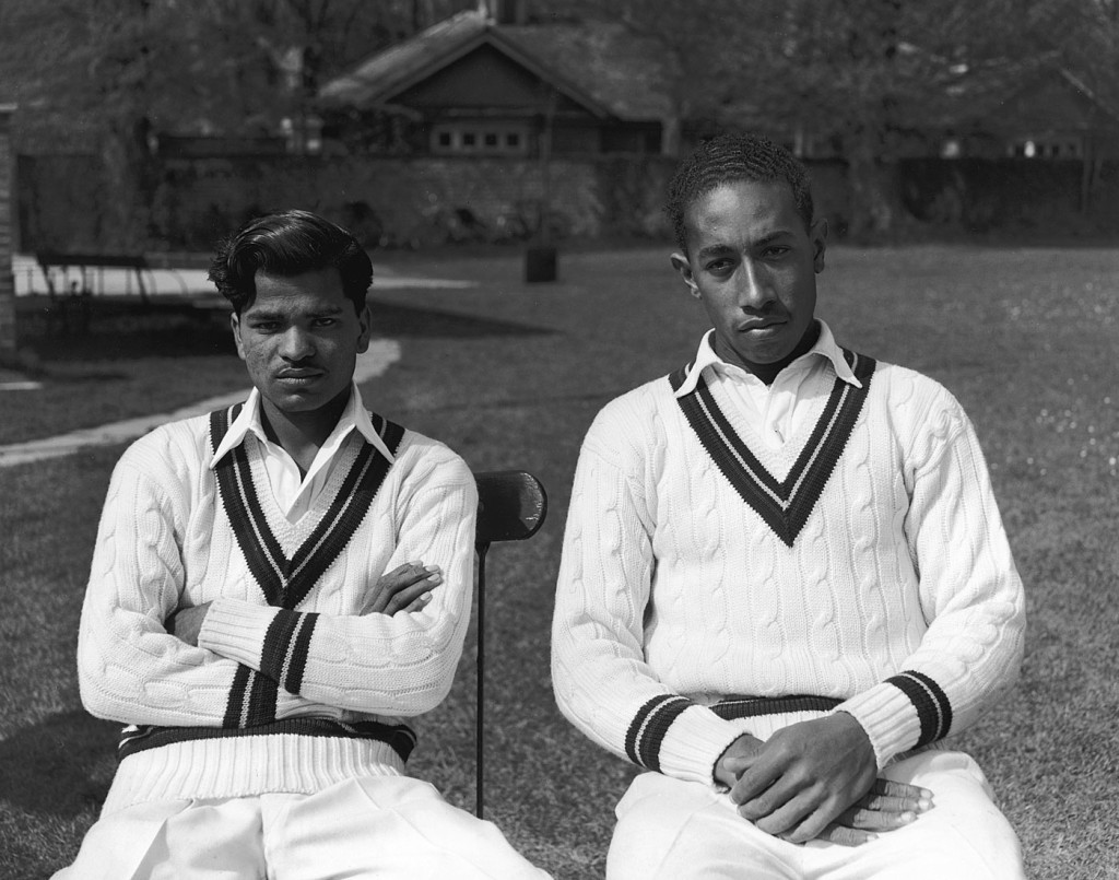 Sonny, left, with his West Indies spin partner Alf Valentine. Between them they took just short of 300 test wickets