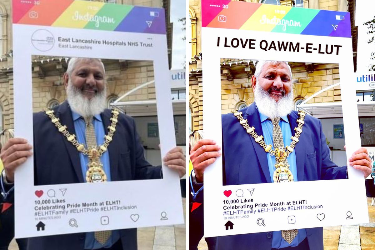 Doctored image of Muslim Mayor at Blackburn Pride condemned