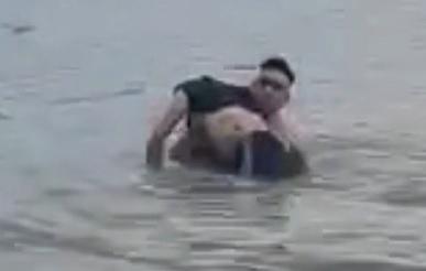 Asian Image: The moment Shahid Parvez rescued a man from the sea at Blackpool