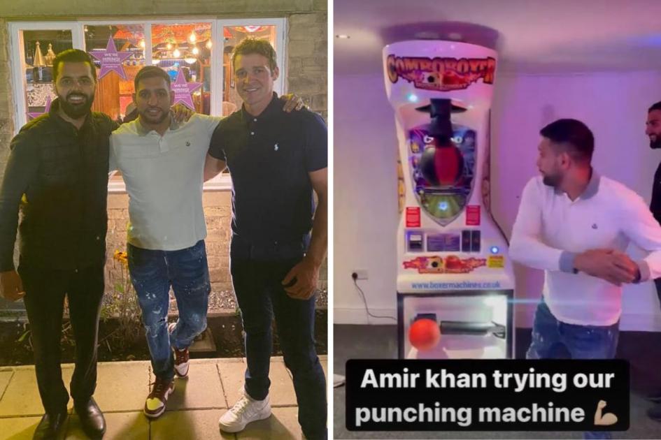 Boxer Amir Khan visits newly opened venues on the town