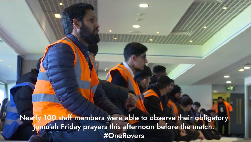 Over 100 employees participate in Friday prayers at Blackburn Rovers