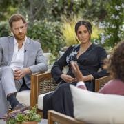 The Duke and Duchess of Sussex during their interview with Oprah Winfrey which was broadcast in the US on March 7 and is on ITV today.