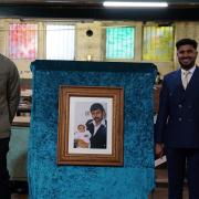 From left, presenter Jay Blades and Imran Khan with the picture frame made for the latter on Jay's Yorkshire Workshop