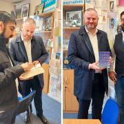 Members of the Light Foundation Dr. Arfan Iqbal (left) and Nadeem Ashfaq met with Andrew Stephenson MP