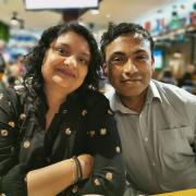 Kamlesh Mistry with his wife, Beejal