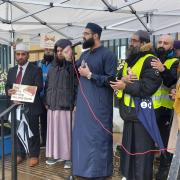 A protest against the burning of the Quran took place outside Blackburn town hall