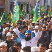 The annual march to celebrate the birth of the Prophet Muhammad (PBUH) in makes it way along Randal Street in Blackburn on Sunday October 8 2023