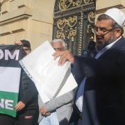A peace rally was held on the steps of Blackburn Town Hall on Sunday (October 15)