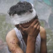 Palestinian boy mourns his relatives killed in the Israeli bombardment of the Gaza Strip in Rafah, Monday, Oct. 23, 2023.