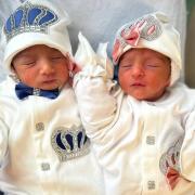 NHS Lothian of newborn twins Jami (lefft) and his sister Rubi, who were born each side of midnight at NHS Lothian's St John's Hospital