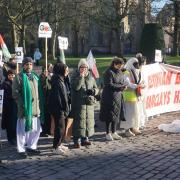 Protesters held a demonstration in Blackburn town centre to call for a ceasefire in Gaza.