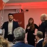 Protesters confronted the deputy leader of the Labour Party during a fundraiser.