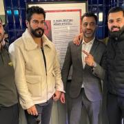 Burak Ozcivit (second from left) was welcomed to the MyLahore Restaurant in Blackburn as part of his recent visit