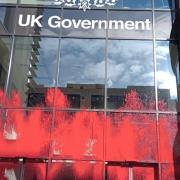 A UK Government building in Edinburgh has been targeted (This Is Rigged/PA)