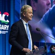 Chairman of the Dutch Freedom Party Geert Wilders (Zoltan Mathe/MTI via AP)