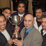 At the draw are Abdul Logde (Blackburn United); Yasser Farooq (Coppice United); Ashad Zaman(Paak United) Saeed Ahmed (Asia FC),  Abdul Rauf (Canaries) and  Kabir Patel (Moghuls FC). The cup was won by Asia FC last year who beat Blackburn United in the