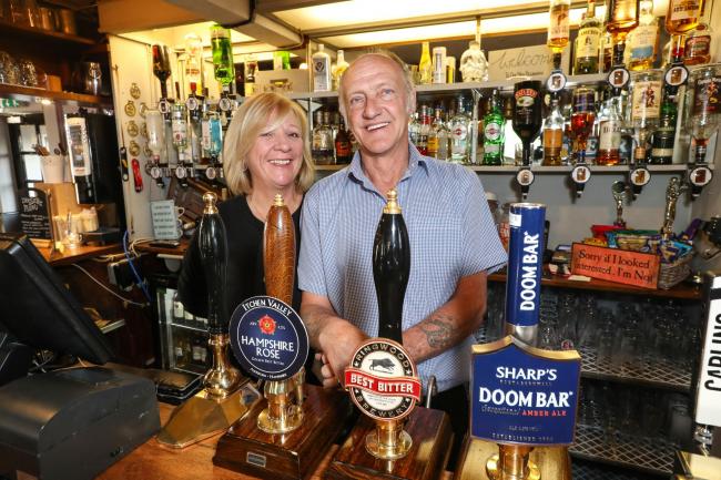 Watering Hole Feature at the Borough Arms pub in Lymington - Owners Debbie and Carl Millward.